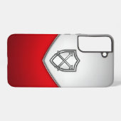 Coque Samsung Galaxy Bouclier avec épées croisées Argent et Rouge (Verso Horizontal)