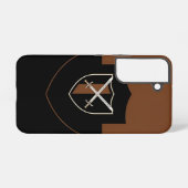 Coque Samsung Galaxy Bouclier avec épées croisées sur Brown (Verso Horizontal)