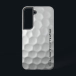 Coque Samsung Galaxy Boule de golf avec texte personnalisé<br><div class="desc">Design unique pour le golfeur décontracté au professionnel de Heart. Classé et unique,  cela impressionnera sûrement vos copains de golf lors du prochain tournoi ou rassemblement. Customisez cette balle de golf avec le texte de votre choix.</div>