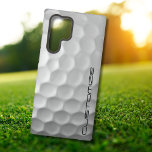 Coque Samsung Galaxy Boule de golf avec texte personnalisé<br><div class="desc">Design unique pour le golfeur décontracté au professionnel de Heart. Classé et unique,  cela impressionnera sûrement vos copains de golf lors du prochain tournoi ou rassemblement. Customisez cette balle de golf avec le texte de votre choix.</div>