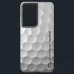 Coque Samsung Galaxy Boule de golf avec texte personnalisé<br><div class="desc">Design unique pour le golfeur décontracté au professionnel de Heart. Classé et unique,  cela impressionnera sûrement vos copains de golf lors du prochain tournoi ou rassemblement. Customisez cette balle de golf avec le texte de votre choix.</div>