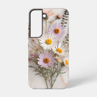 Coque Samsung Galaxy Bouquet de fleurs sauvages printanières sur marbre