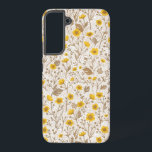 Coque Samsung Galaxy Boutons jaunes et bruns<br><div class="desc">Motif peint à la main avec renards et papillons</div>