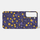 Coque Samsung Galaxy Boutons jaunes et violets (Verso Horizontal)