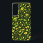 Coque Samsung Galaxy Boutons sur noir<br><div class="desc">Bouttercups peints à la main et diverses herbes sauvages</div>