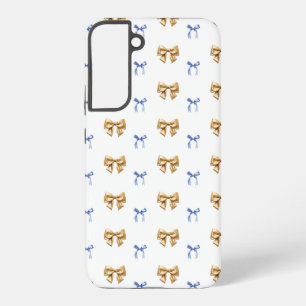 Coque Samsung Galaxy Bow Coquette Bleu et Or