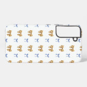 Coque Samsung Galaxy Bow Coquette Bleu et Or (Verso Horizontal)