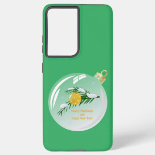 Coque Samsung Galaxy Branche de Noël décorée en bauble