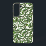 Coque Samsung Galaxy Branches d'olive sur blanc<br><div class="desc">Aquarelle transparente peinte à la main avec branches d'olivier</div>