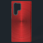 Coque Samsung Galaxy Brillant métal rouge texture acier inoxydable look<br><div class="desc">Image d'une texture rouge métallique brillante,  look acier inoxydable. Conception minimaliste et simple avec un monogramme personnalisable.</div>