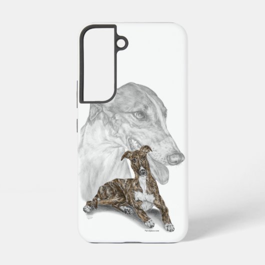 Coque Samsung Galaxy Brindle Greyhound Chig Art (Verso)
