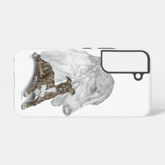 Coque Samsung Galaxy Brindle Greyhound Chig Art (Verso Horizontal)