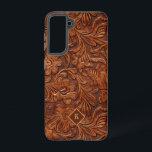 Coque Samsung Galaxy Brown 3-D en cuir à outils motif floral modèle 2 m<br><div class="desc">Cool en cuir floral 3-D à outils deux,  motif sans couture. monogramme personnalisable.</div>