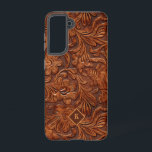 Coque Samsung Galaxy Brown 3-D en cuir à outils motif floral modèle 2 m<br><div class="desc">Cool en cuir floral 3-D à outils deux,  motif sans couture. monogramme personnalisable.</div>