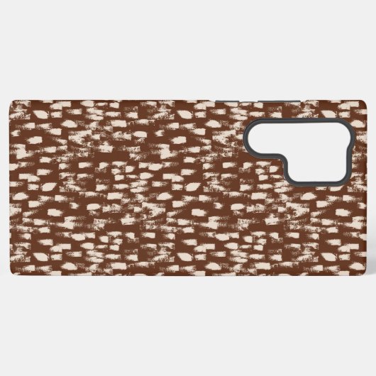 Coque Samsung Galaxy Brown Cream Beige Abstract Pattern (Verso Horizontal)