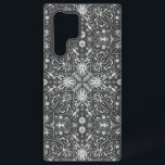 Coque Samsung Galaxy Bugs, blanc cassé sur noir<br><div class="desc">Motif symétrique tiré à la main avec divers insectes-coléoptères,  papillons et araignées</div>