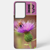Coque Samsung Galaxy Bumble Bee Purple Thistle Flower Gros plan Photo (Verso)
