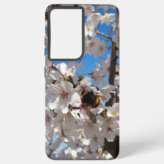 Coque Samsung Galaxy Bumblebee sur la fleur de cerisier sauvage (Verso)