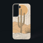 Coque Samsung Galaxy Cactus du désert, étagère téléphonique Mirage<br><div class="desc">Un cactus sous le soleil doré se dresse paisiblement dans cette illustration propre du désert,  évoquant la chaleur et la solitude.</div>