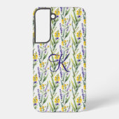 Coque Samsung Galaxy Cadeau de fleur sauvage violette jaune initiale mo (Verso)