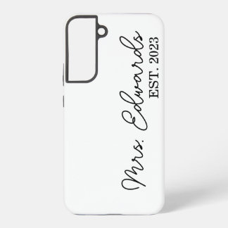 Coque Samsung Galaxy Cadeau de mariage personnalisé Mme dernier nom cur