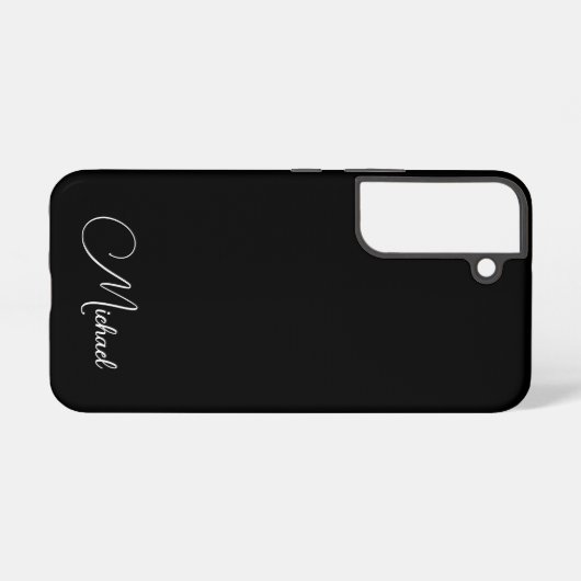 Coque Samsung Galaxy Cadeaux Élégants Monogramme Nom manuscrit Noir (Verso Horizontal)