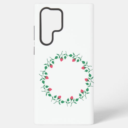 Coque Samsung Galaxy Cadre rond fleuri avec fleurs roses (Verso)