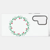 Coque Samsung Galaxy Cadre rond fleuri avec fleurs roses (Verso Horizontal)