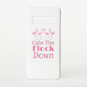 Coque Samsung Galaxy S10 Calmez-vous le Flamant rose amusant