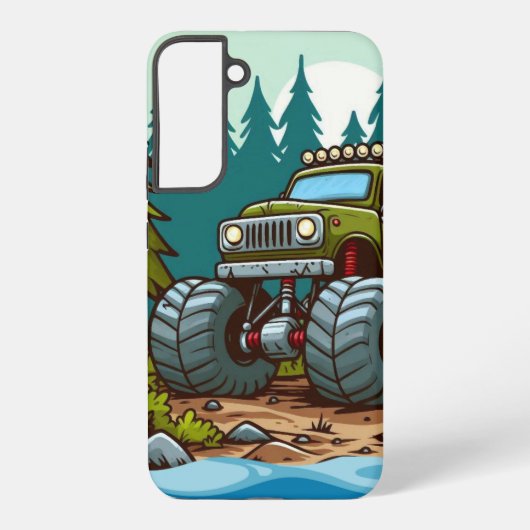 Coque Samsung Galaxy Camion Monster Vert dans la forêt (Verso)