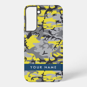 Coque Samsung Galaxy Camouflage jaune et gris Votre nom Personnalisez