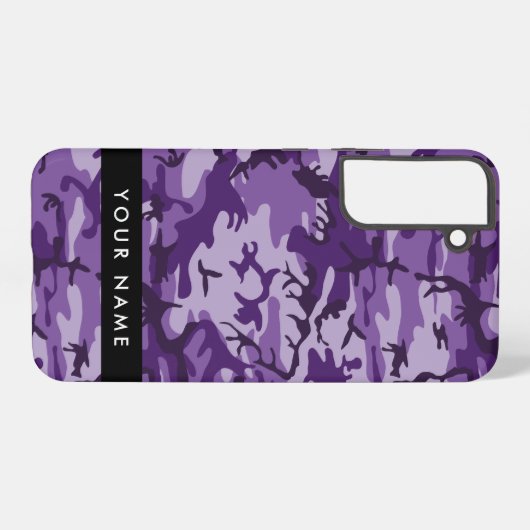 Coque Samsung Galaxy Camouflage violet Votre nom Personnalisez (Verso Horizontal)