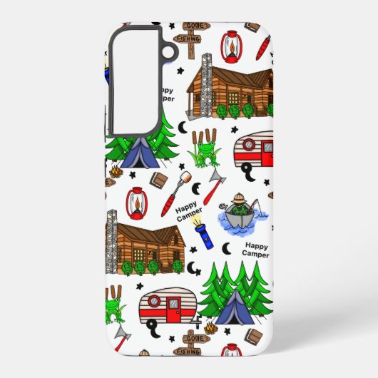 Coque Samsung Galaxy Camping personnalisé Thème Happy Camper (Verso)