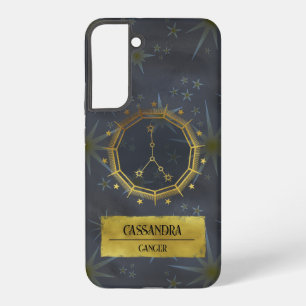 Coque Samsung Galaxy Cancer Zodiaque Astrologie Sombre : Noir & Or