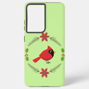 Coque Samsung Galaxy Cardinal Rouge Cardinal Cardinal aux Fleurs