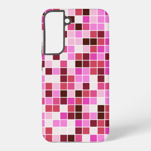 Coque Samsung Galaxy Carreaux de piscine, Carreaux de mosaïque rose, Mo