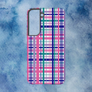 Coque Samsung Galaxy Carreaux Rose Turquoise Bleu Nuit Violet