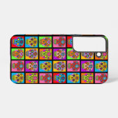 Coque Samsung Galaxy Carrés crâne sucre (Verso Horizontal)
