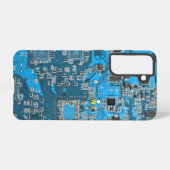 Coque Samsung Galaxy Carte circuit bleu circuit imprimé à circuit impri (Verso Horizontal)