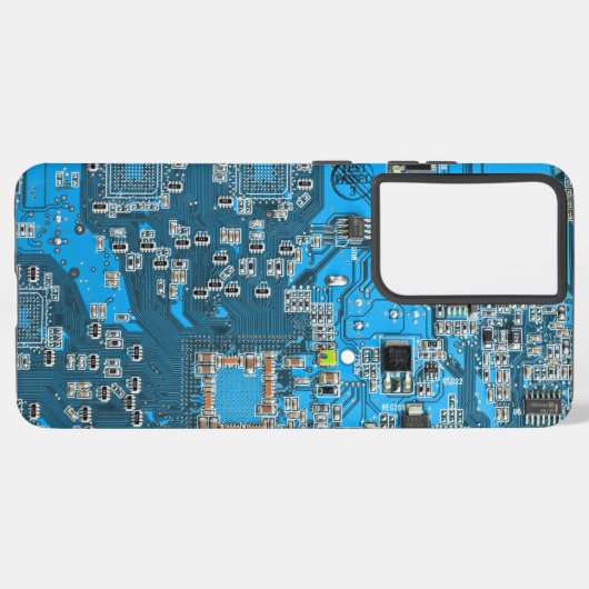 Coque Samsung Galaxy Carte circuit bleu circuit imprimé à circuit impri (Côté gauche)