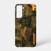 Coque Samsung Galaxy Carte circuit orange PCB personnalisée geek Out (Verso)