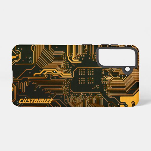 Coque Samsung Galaxy Carte circuit orange PCB personnalisée geek Out (Verso Horizontal)