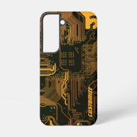 Carte circuit orange PCB personnalisée geek Out