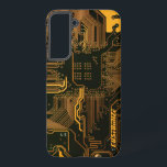 Coque Samsung Galaxy Carte circuit orange PCB personnalisée geek Out<br><div class="desc">Cadeaux de circuits imprimés personnalisés pour les geeks ou cadeaux pour les nerds. En voici un pour l'Ordinateur Nerd ou Geek en chacun de nous. Geek Sortez votre Nerd avec cette carte de circuit électronique PCB personnalisée. Il s'agit d'une image de fond d'une carte de circuit imprimé ou d'une carte...</div>