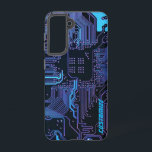 Coque Samsung Galaxy Carte de circuit électronique bleu PCB personnalis<br><div class="desc">Cadeaux de circuits imprimés personnalisés pour les geeks ou cadeaux pour les nerds. En voici un pour l'Ordinateur Nerd ou Geek en chacun de nous. Geek Sortez votre Nerd avec cette carte de circuit électronique PCB personnalisée. Il s'agit d'une image de fond d'une carte de circuit imprimé ou d'une carte...</div>