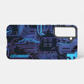 Coque Samsung Galaxy Carte de circuit électronique bleu PCB personnalis (Verso Horizontal)