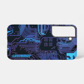 Coque Samsung Galaxy Carte de circuit électronique bleu PCB personnalis (Verso Horizontal)