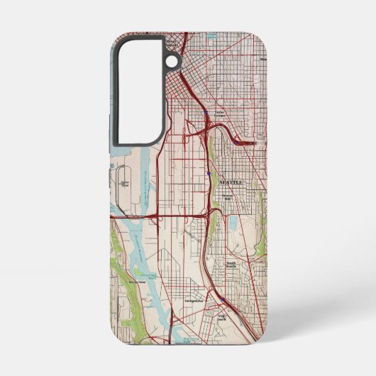Coque Samsung Galaxy Carte topographique de la ville de Seattle (Verso)