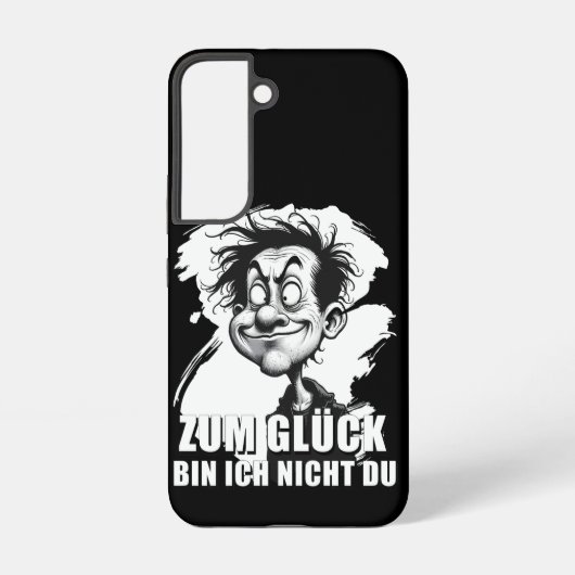 Coque Samsung Galaxy Cartoonkunst mit „Zum Glück…“-Zitat (Verso)