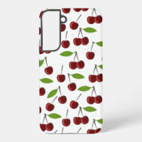 Cerise Rouge, Motif De Cerises, Feuilles, Fruits